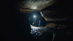 Stefanie Williams Commercial Cave Drone Pilot at Alum Pot Cave System in Yorkshire.